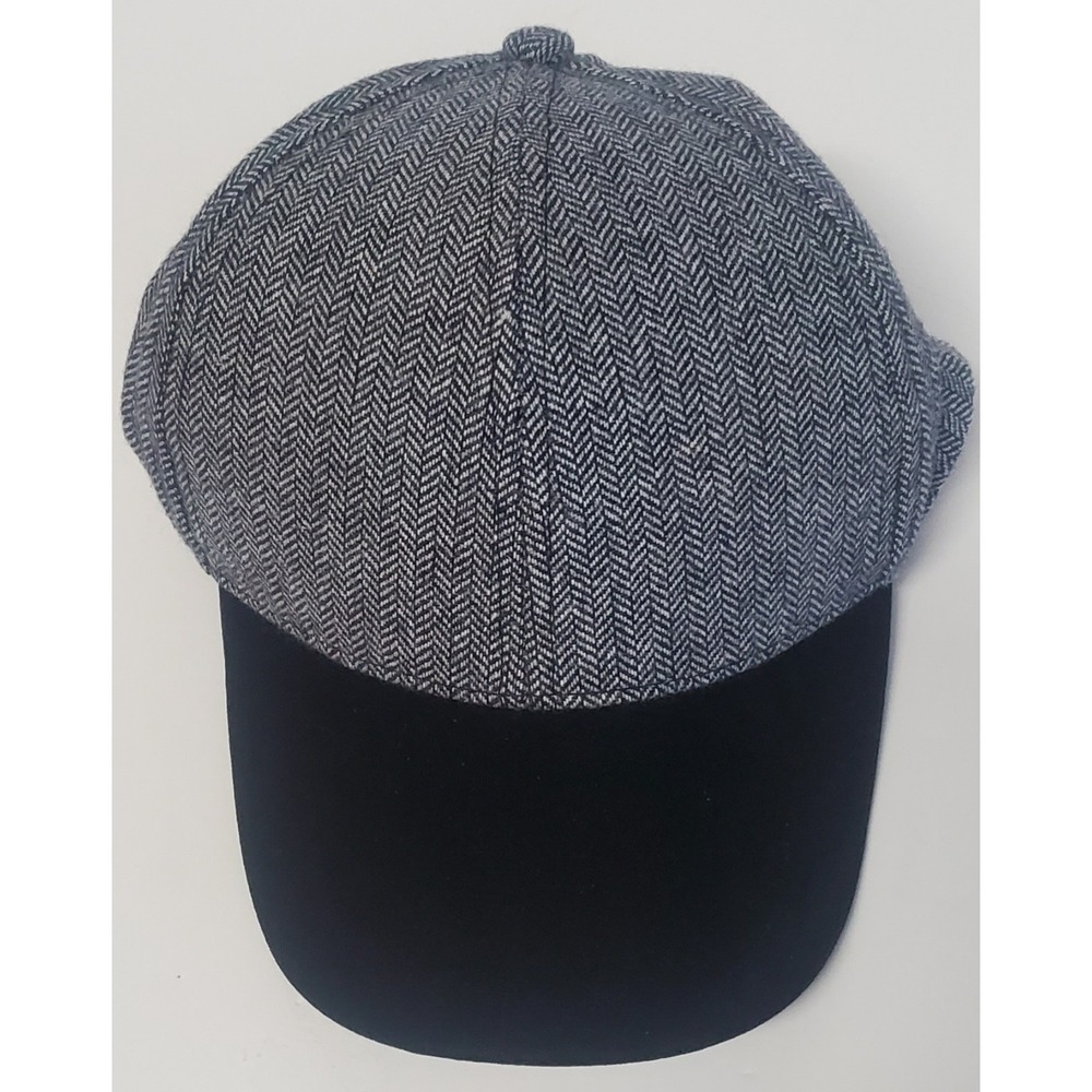 Andy & Evan Cap Boys 5-7 YR Navy Chevron Wool Blend w/ Velour Black Bill Logo